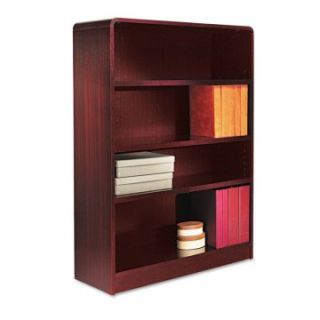 Alera BCR44836MY Aleradius Corner Wood Veneer Bookcase   Mahogany   Bookcases