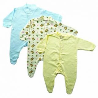 Luvable Friends 3 Pack Sleep N Play Layette Collection, Yellow 6 9 Months Clothing