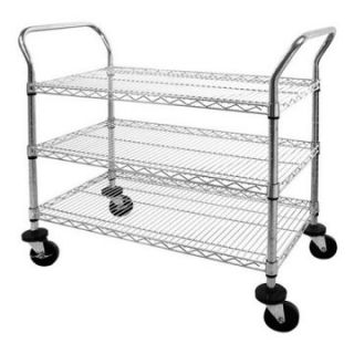 Sandusky Lee Chrome Wire Shelf Cart   Shelving