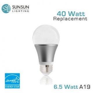 Sunsun Lighting   6.5 Watt   Dimmable A19 Led Light Bulb   450 Lumens   40 Watt Equal   Led Household Light Bulbs  
