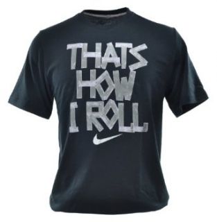 Nike "That's How I Roll" Mens T Shirt Black/Grey White 559601 010 L  Fashion T Shirts  Clothing