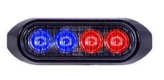 Maxxima M20373BRCL Blue/Red 4 LED Warning Strobe Light with Clear Lens Automotive