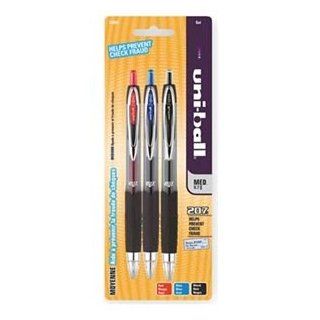 Gel Pen, Retractable, Medium, Multi, PK 3 