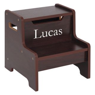 Guidecraft Expressions Espresso Step Stool with Personalization   Specialty Chairs