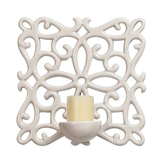 Sterling White Ceramic Candle Sconce   10 x 10   Candle Sconces