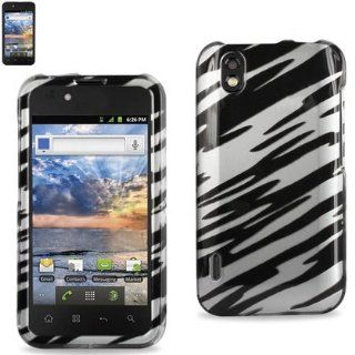 Reiko 2DPC LGLS855 0164 Premium Durable Snap On Protective Case for LG Marguee LS855   1 Pack   Retail Packaging   Black/White Cell Phones & Accessories
