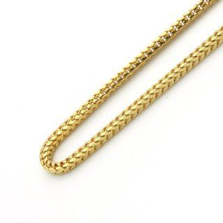 14K Yellow Gold 2mm Franco Chain Necklace 24" with Lobster Claw Jewelry