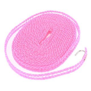Outdoor Nylon 5M Retractable Clothesline Washing Line Pink w Metal Hooks   Standard Hangers