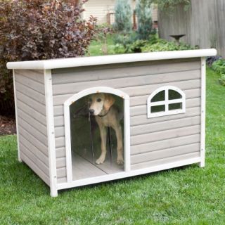 Spotty XL Insulated Flat Roof Dog House with Heater   Dog Houses