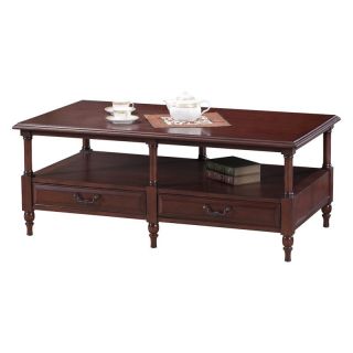 Leick 10804 Claridge Cherry 6 Leg Coffee Table   Coffee Tables