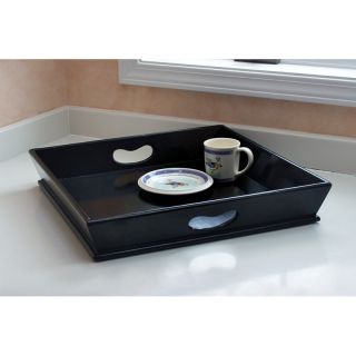 Square Wood Tray   Black   Serving Trays