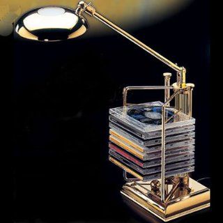 El Casco 23kt Gold Plated Halogen Lamp With Attached CD Rack M 667L