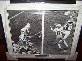 Signed Staubach Picture   Hail Mary & Drew Pearson Autos 16x20 Framed & Mat   Steiner Sports Certified Sports Collectibles