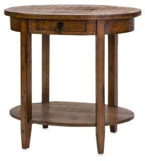 Lane Oval Wood Side Table with Drawer   End Tables
