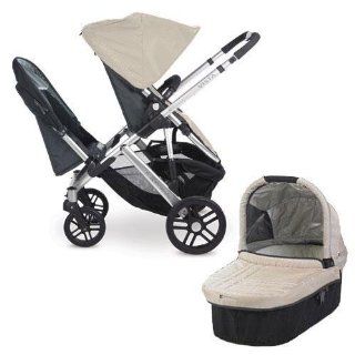 UPPAbaby 0056 LSYKIT VISTA Lindsey Double Stroller Kit with Bassinet   Wheat  Baby Strollers  Baby