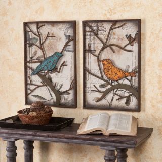 Chickadee Decorative Wall Sculptures   27W x 47.25H in. each   Set of 2   Wall Sculptures and Panels