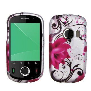 Huawei M835 Rubberized Hard Case Cover   Pink Lotus Cell Phones & Accessories