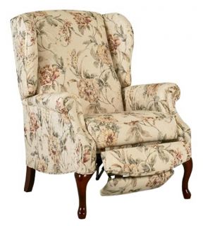 Klaussner Floral Queen Anne Recliner   Fabric Recliners