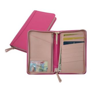 Royce Leather Passport Travel Wallet   Wildberry Carnation Pink   Travel Accessories