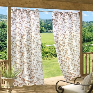 Outdoor Decor Floral Garden Sheer Grommet Panel   Curtains