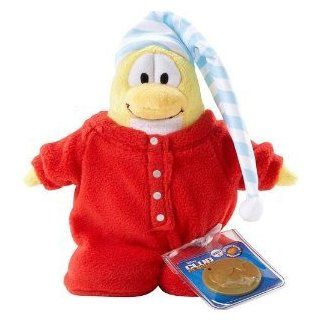 Disneys Club Penguin Series 2 Red Pajama Limited Edition 6.5 Plush (Includes Coin with Code) Toys & Games