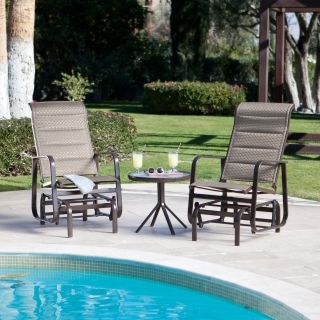 Del Rey Padded Single Glider Set with FREE Side Table   Outdoor Gliders