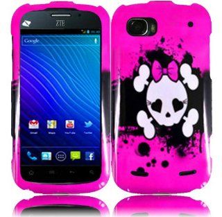 For ZTE Warp Sequent N861 Hard Design Cover Case Pink Skull Cell Phones & Accessories