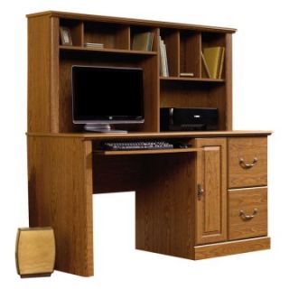 Sauder Orchard Hills Computer Desk with Hutch   Carolina Oak   Desks