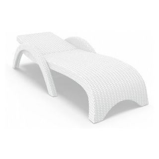 Compamia ISP860 WH Miami Resin Wickerlook Chaise Lounge   White   Set of 2   Outdoor Chaise Lounges