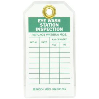 Brady 86437 5 3/4" Height, 3" Width, B 837 Heavy Duty Polyester, Green On White Color Inspection And Material Control Tags (Pack Of 10) Industrial Warning Signs