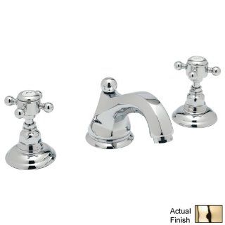 Rohl A1808XMIB 2 Country Bath Low Lead Widespread Bathroom Faucet with Metal Cross Handles and Pop Up Drain, Inca Brass   Touch On Bathroom Sink Faucets  