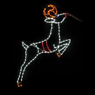 69 in. Outdoor LED Leaping Reindeer Lighted Display   150 Bulbs   Christmas Lights