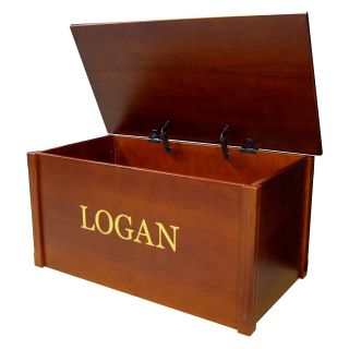 Wood Creations Toy Box with Georgia Font   Toy Storage