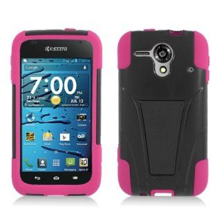 Kyocera Hydro EDGE C5215 Hot Pink Skin+Black Cover Cell Phones & Accessories