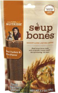 Rachael Ray Nutrish Soup Bones Dog Treats, Turkey Flavor, 3 Count, 6.3 oz, (Pack of 8)  Pet Snack Treats 
