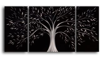 Moonlit Gothic Tree 3 Piece Handmade Metal Wall Art  40W x 20H in.   Wall Sculptures and Panels