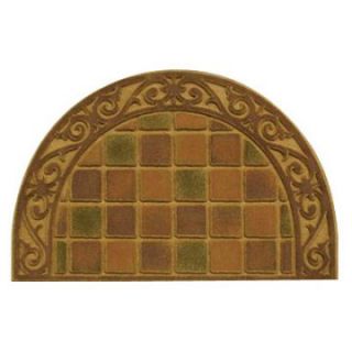 3D Impressions 60 853 1406 02200034 Cobblestone Half Round Doormat   Coir Brown   22 x 34 in.   Outdoor Doormats