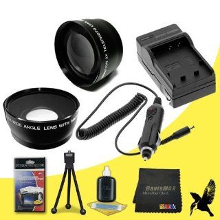 58mm Wide Angle + 2x Telephoto Lenses for Canon EOS 60D with Canon 18 55mm Lens + Halcyon LP E6 Charger for Canon EOS 60D Starter Bundle Electronics