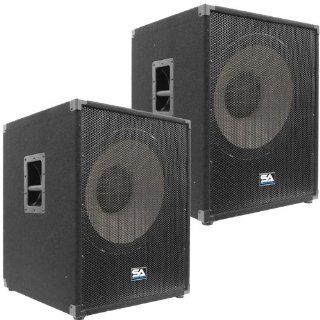 Seismic Audio   Enforcer II PW   Pair of Powered PA 18" Subwoofer Speaker Cabinets Musical Instruments