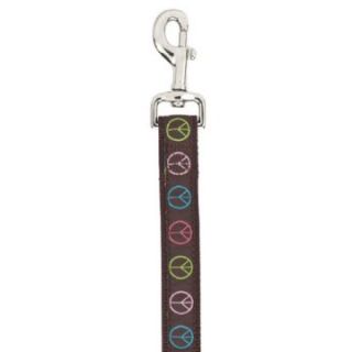 East Side Collection Peace Sign Dog Leash   Brown   Dog Leashes