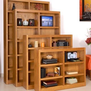 Concepts in Wood Double Wide Wood Veneer Bookcase   Red Oak   Bookcases