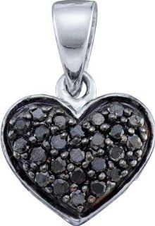 0.24 Carat (ctw) Diamond Heart Pendant set in 10k White Gold PR01 2899 Jewelry