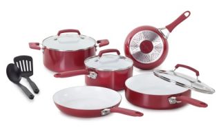 WearEver Pure Living 10 piece Cookware Set   Red   Cookware Sets