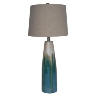 Integrity Lighting TL 1530CBI Cream and Blue Ceramic Table Lamp   Table Lamps
