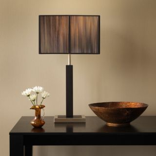 Sharper Image Table Lamp with Black Silk String Shade   Table Lamps