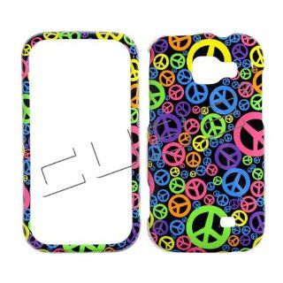 Samsung M920/ Transform Rubberized Snap on Design Hard Case Skin Cover Faceplate Phone Shell    MultiColor Peace Sign on Black Cell Phones & Accessories