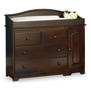 Windsor 3 Drawer Changing Table with Changing Station   Antique Walnut   Nursery Furniture