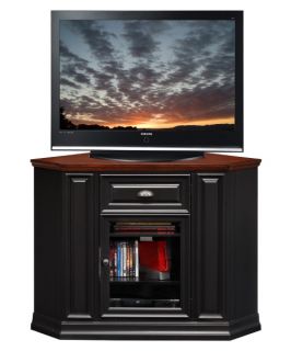 Leick Riley Holliday 46 in. Corner TV Console   Black and Cherry   TV Stands