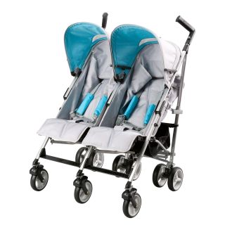 Simmons Kids Tour LX Side X Side Stroller   Silver/Teal   Strollers