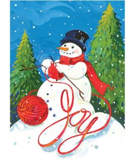 Toland 28 x 40 in. Knitting Snowman House Flag   Outdoor Decor